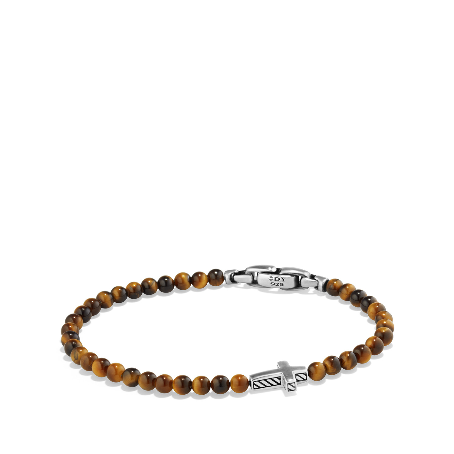 David Yurman Spiritual Beads Cross Station Bracelet with Tigers Eye, size Medium 0