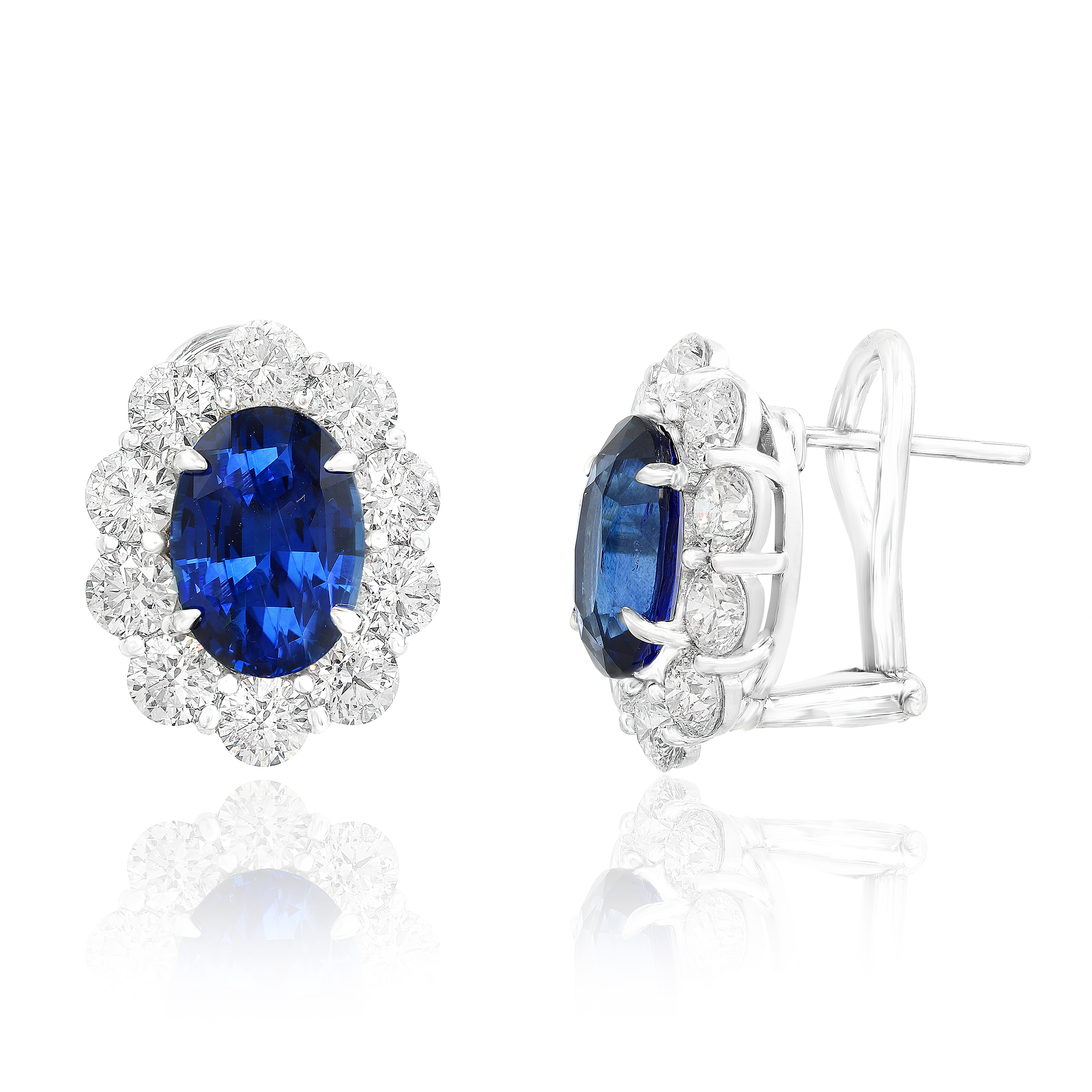 Oval Sapphire and Diamond Earrings 0