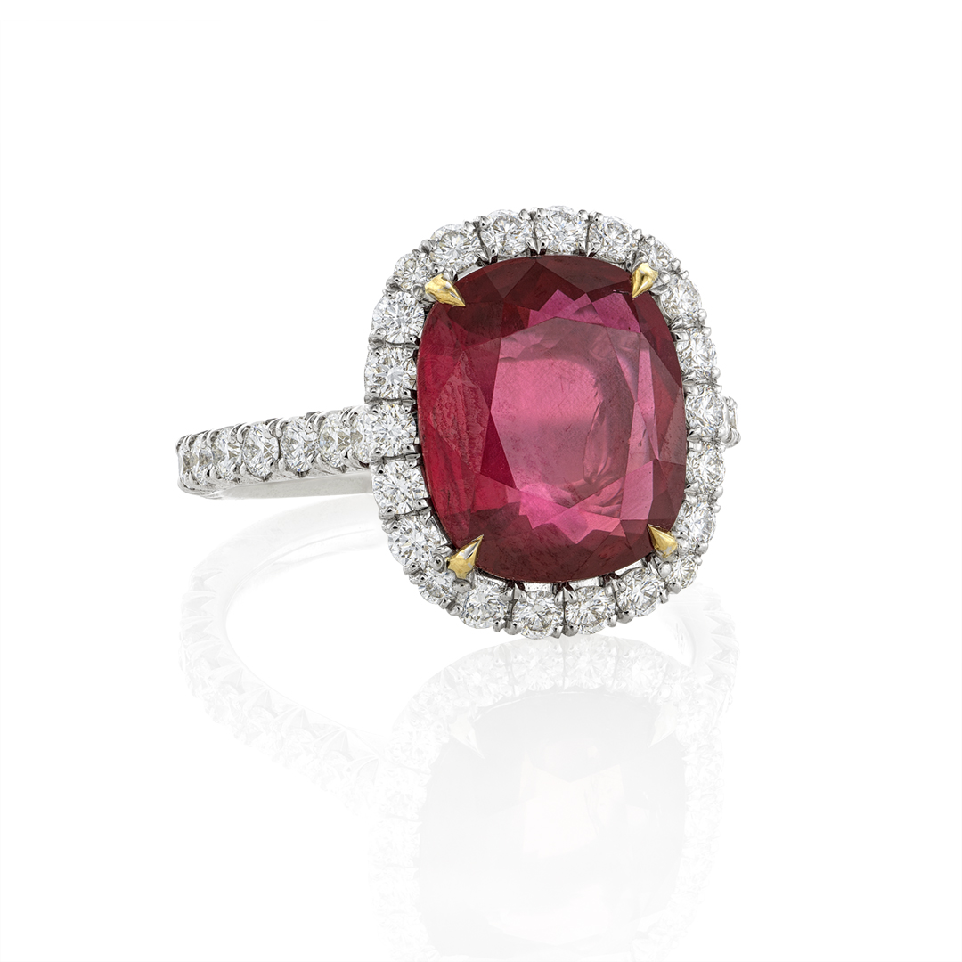 5.21 CTW Ruby and Diamond Ring 2