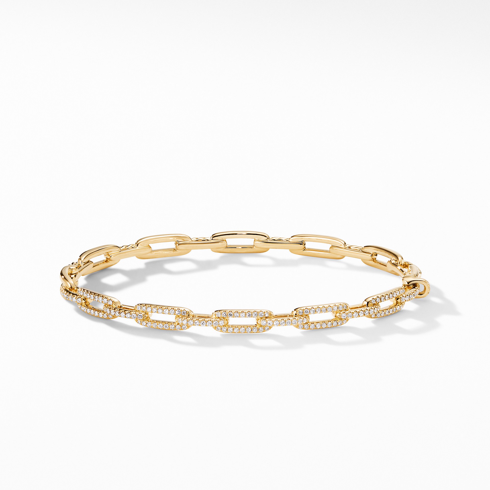 Stax Chain Link Bracelet with Diamonds in 18K Gold, 4mm_2