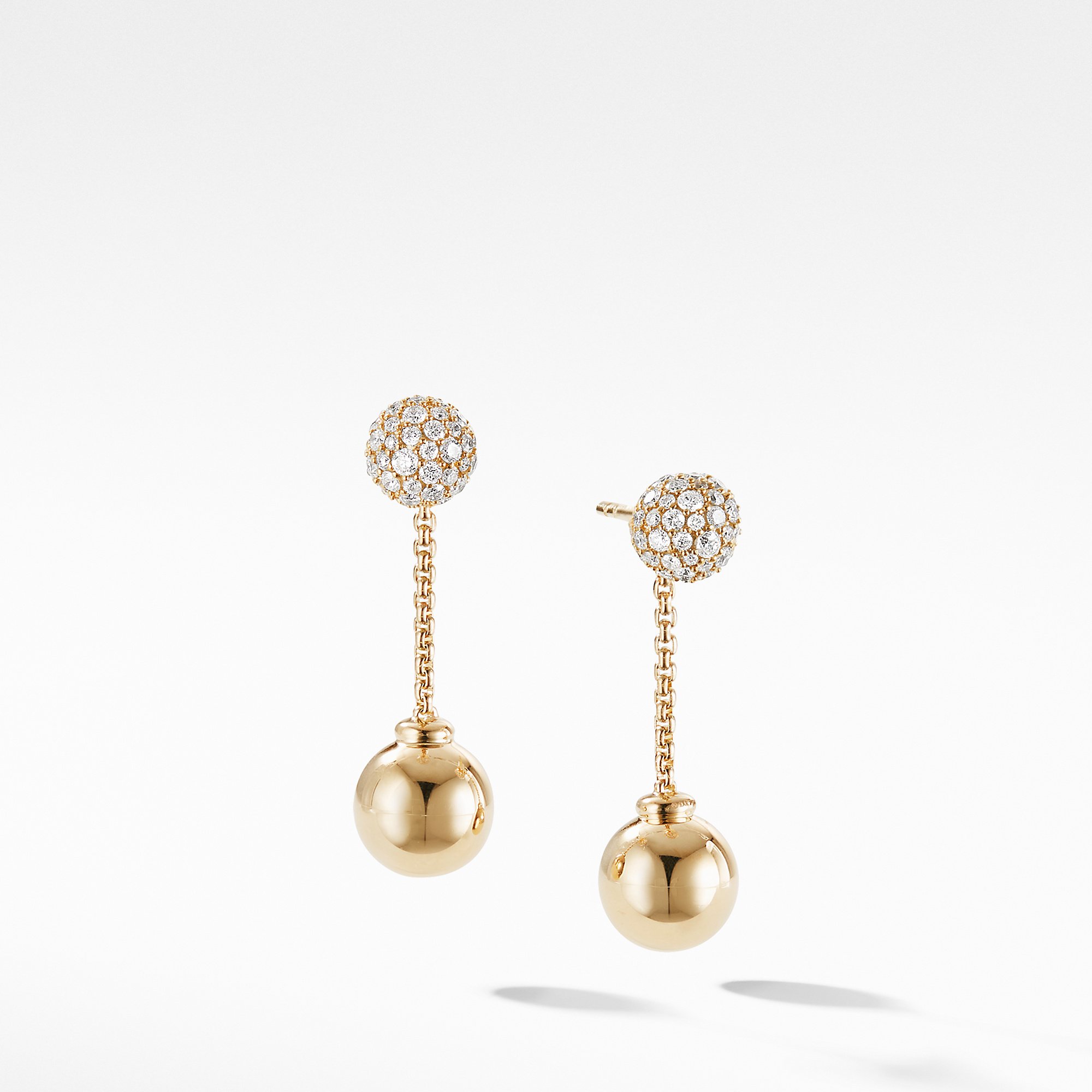 David Yurman Solari Chain Drop Earring in 18K Yellow Gold with Diamonds 0