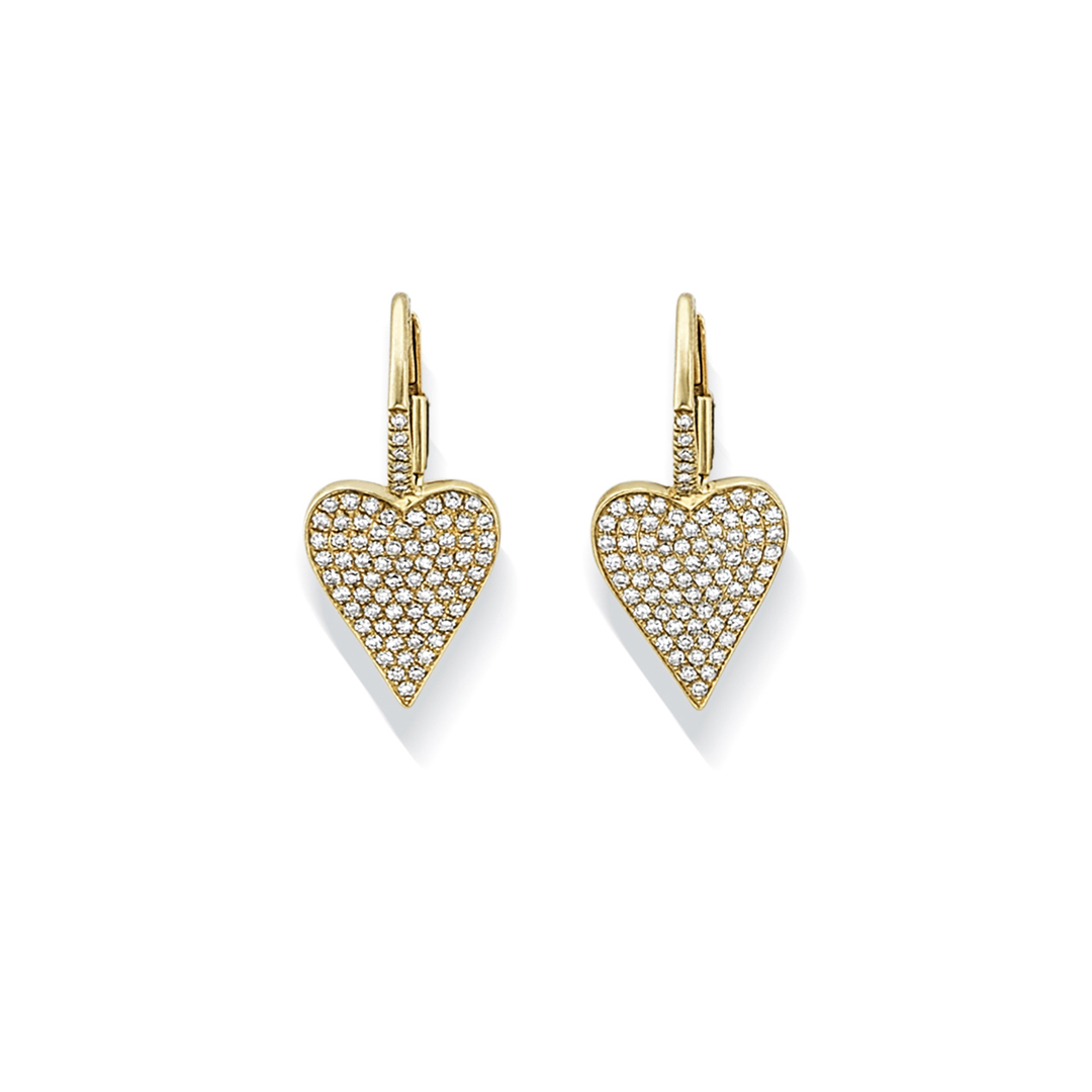 Diamond Heart Drop Earrings 0
