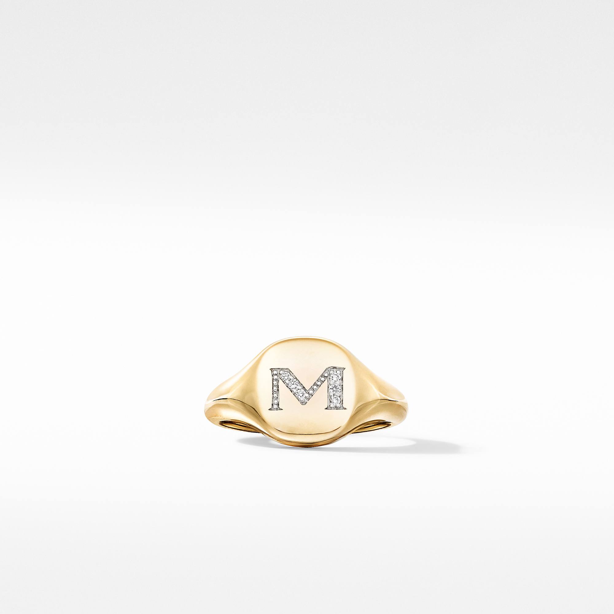 Mini DY Initial Pinky Ring in 18K Yellow Gold with Diamonds_4
