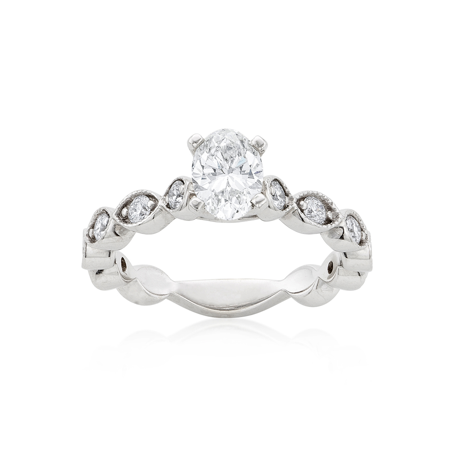 0.74 CT Oval Diamond Engagement Ring 0