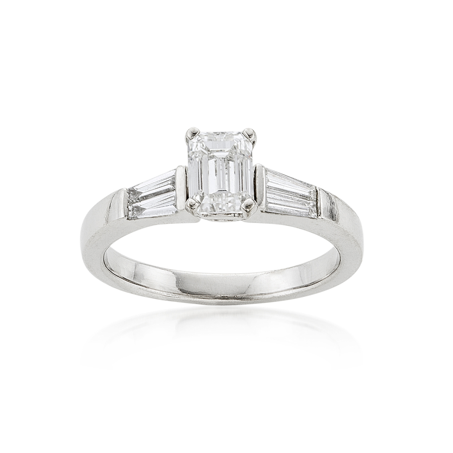 1.01 CT Emerald Cut Diamond Engagement Ring 0