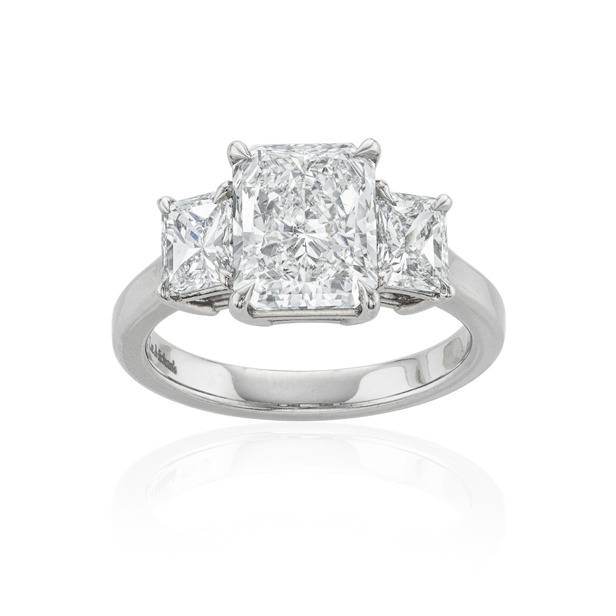 3.01 CT Radiant Cut Diamond Platinum Engagement Ring 1
