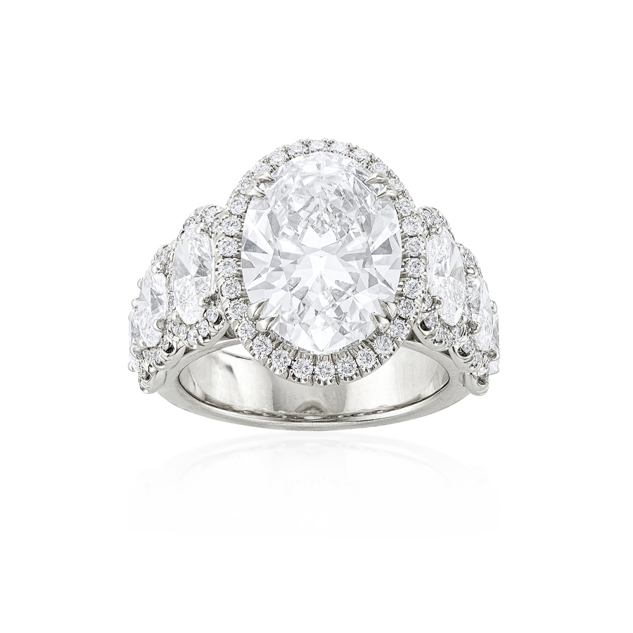 5.01 Carat Oval Cut Diamond Engagement Ring 1