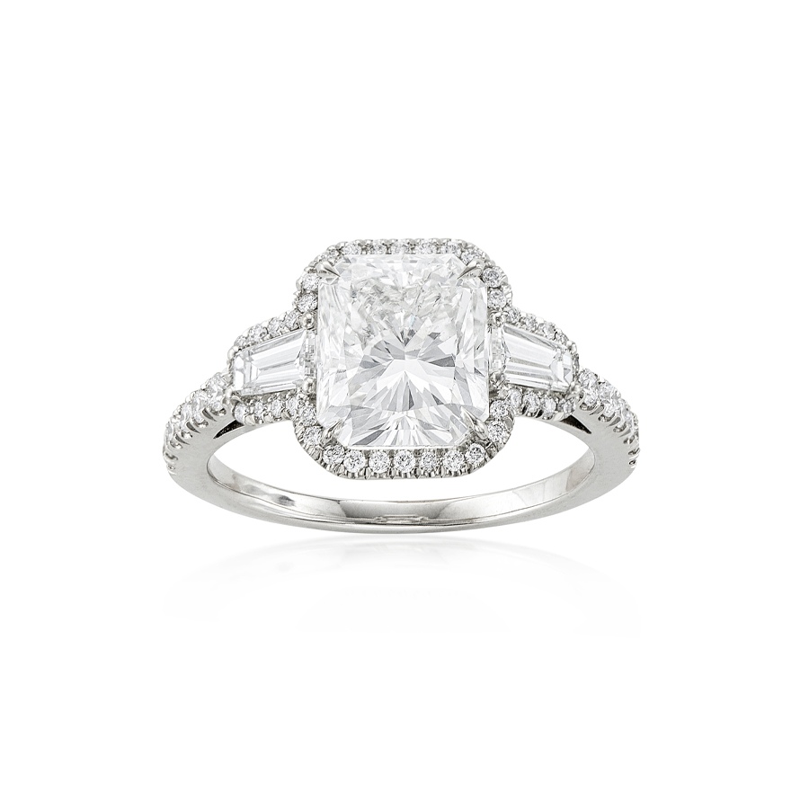 3.02 Carat Radiant Cut Diamond Engagement Ring 1