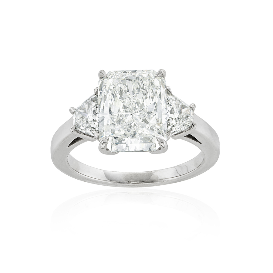 4.18 CT Radiant Cut Diamond Platinum Engagement Ring 1