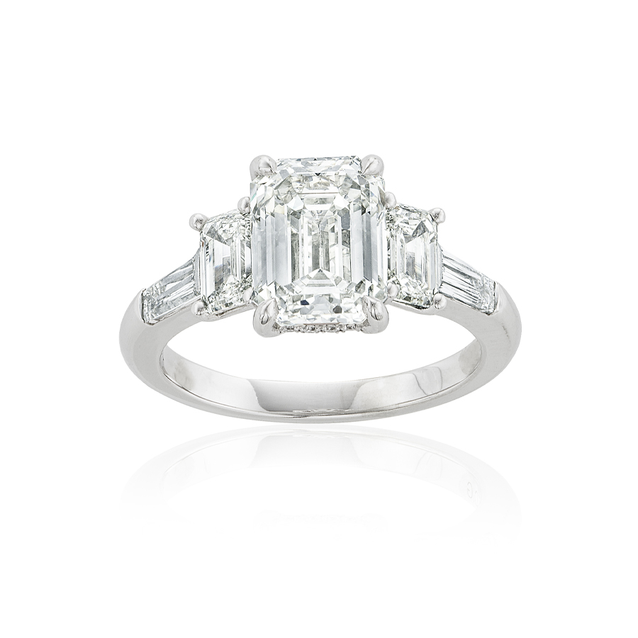 3.00 CT Emerald Cut Diamond Engagement Ring 1