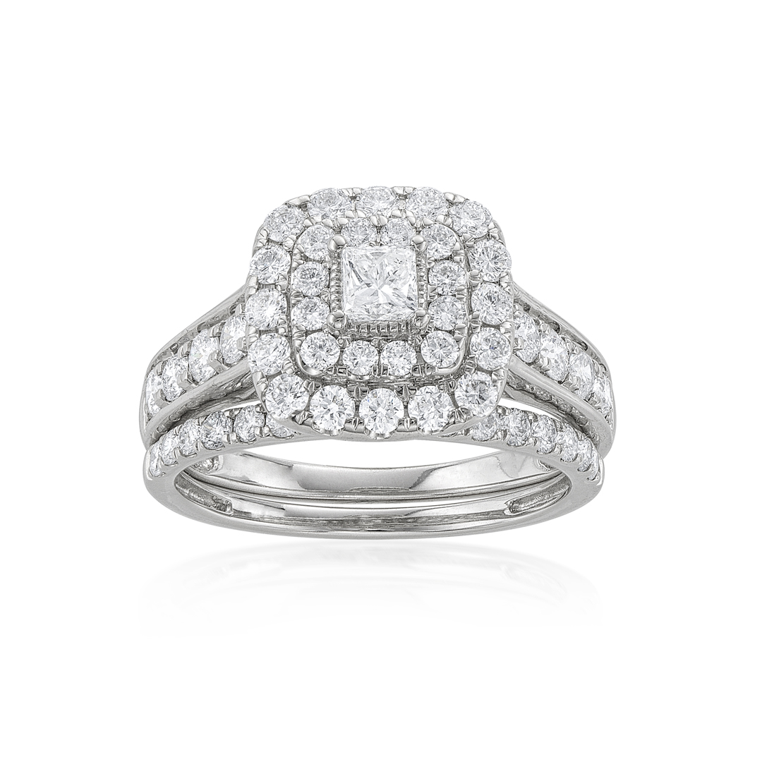 1.50 CTW Princess Cut Diamond Bridal Ring Set 3