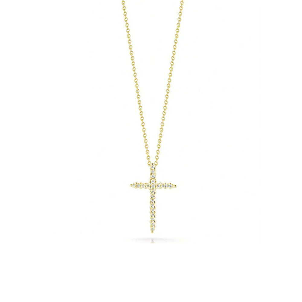Roberto Coin 18K Sliver  Diamond Cross Necklace 0