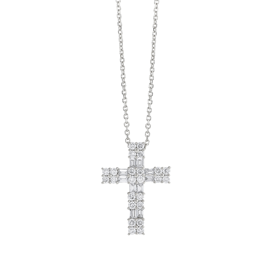 Baguette Diamond Cross Necklace 0