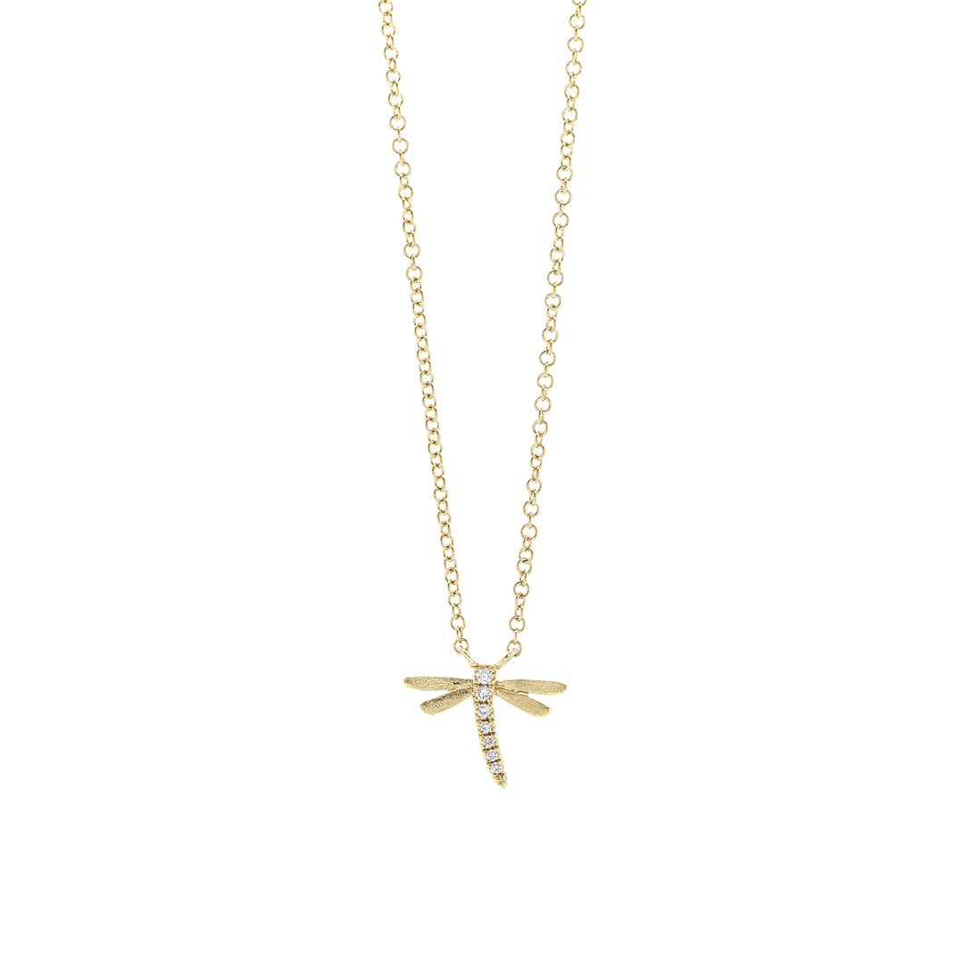 Pave Diamond Dragonfly Necklace 0