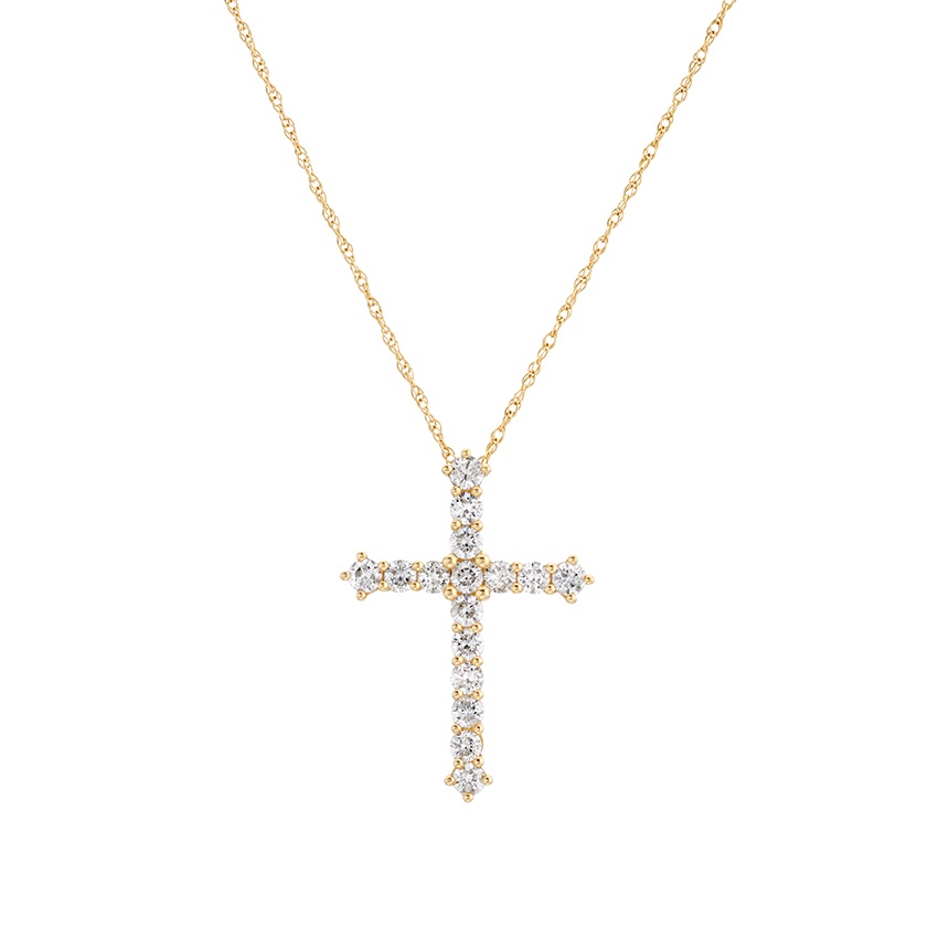 Diamond Cross Pendant Necklace_2