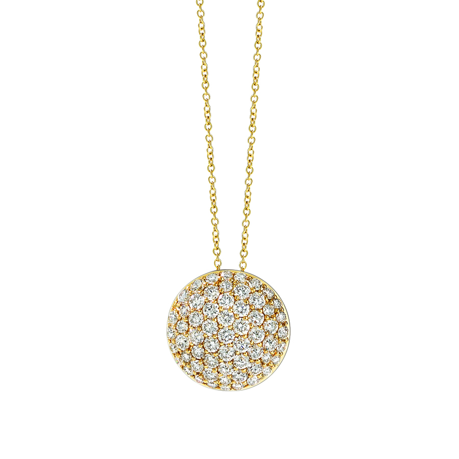 Pave Diamond button necklace 0