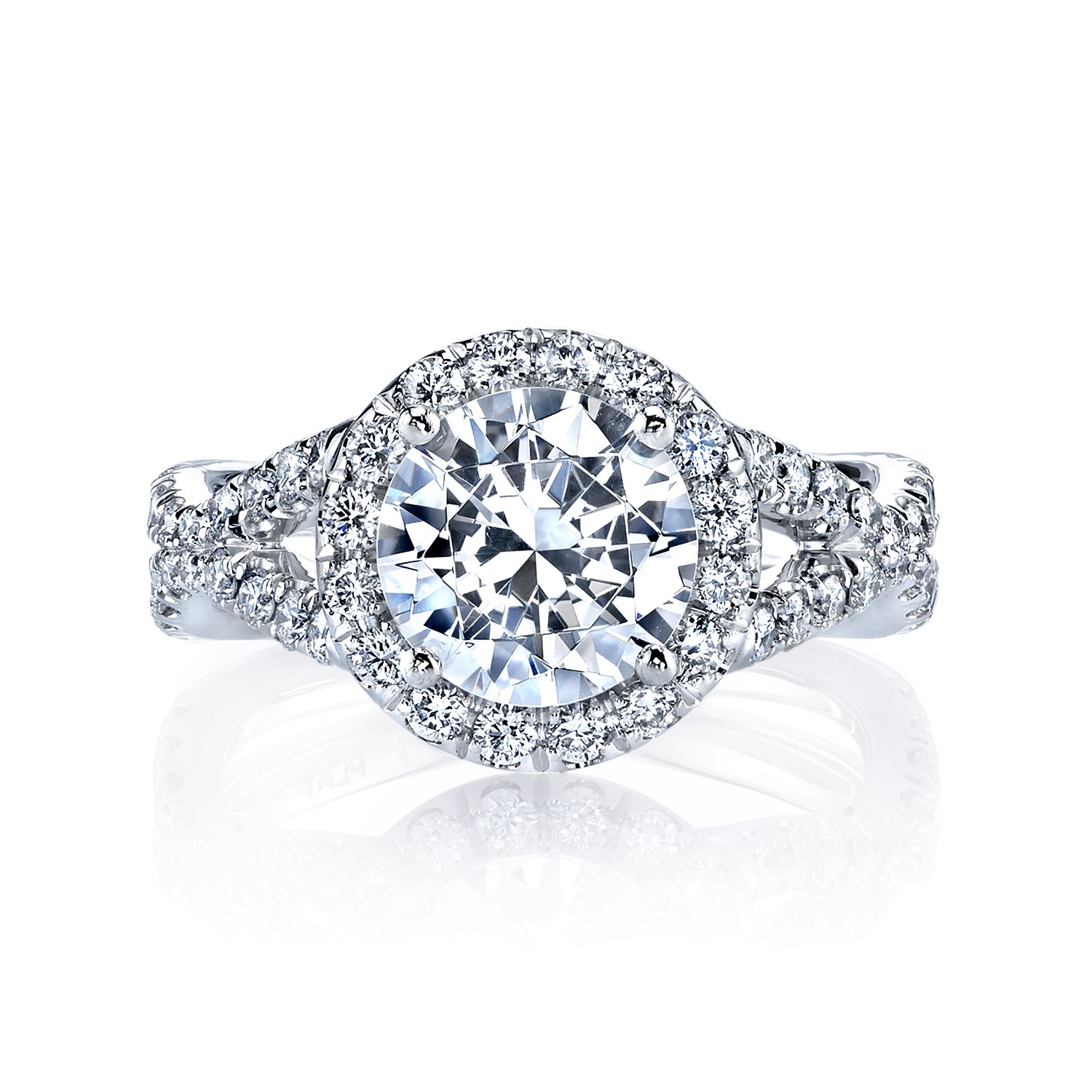 White Gold Semi-Mount Diamond Halo Engagement Ring 0