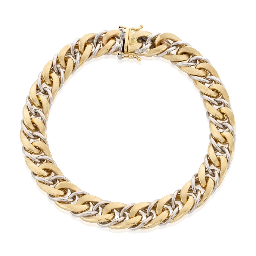 Yellow & White Gold Curb Link Bracelet 0