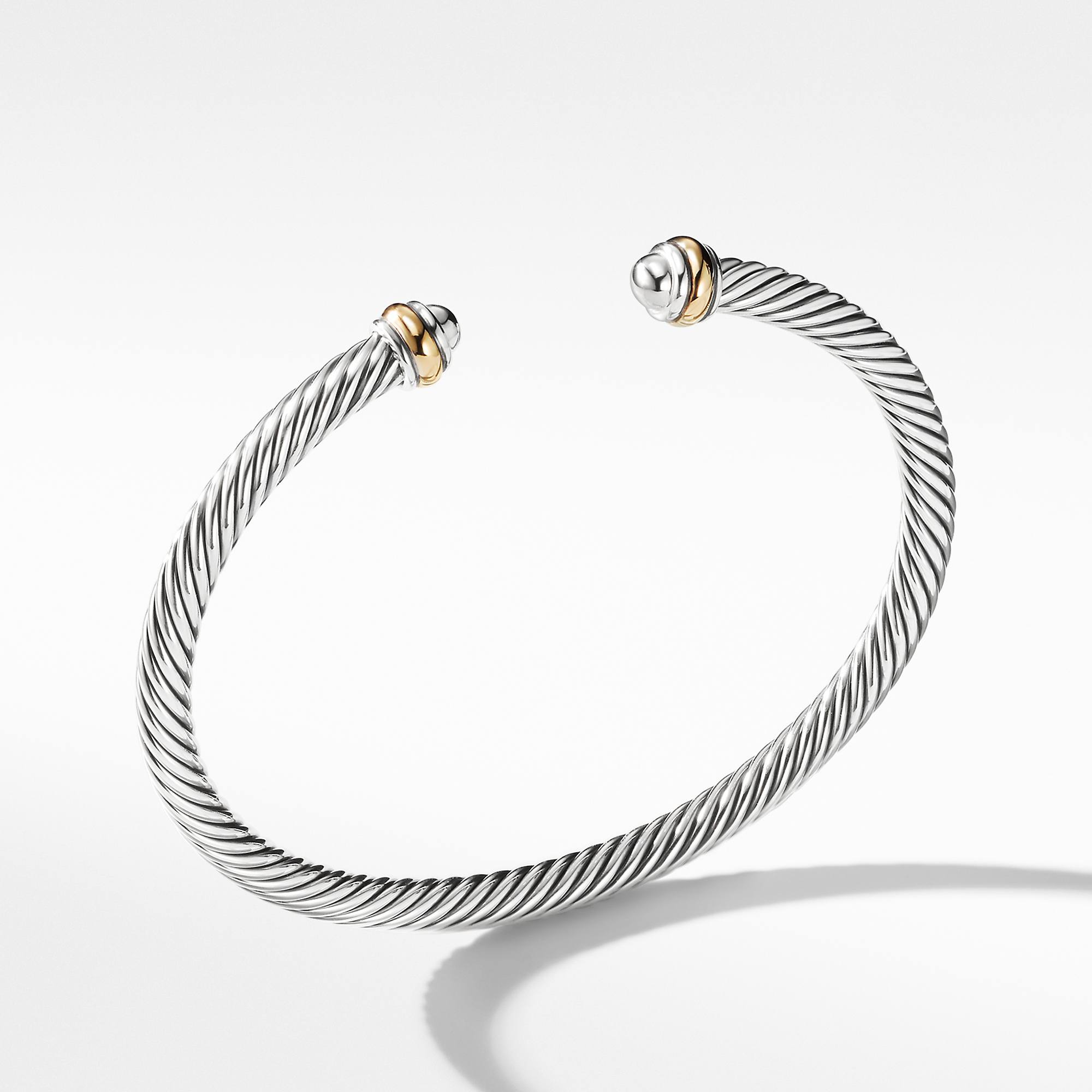 David Yurman Cable Classics Bracelet in Sterling Silver with 18K Yellow Gold, size Large 0