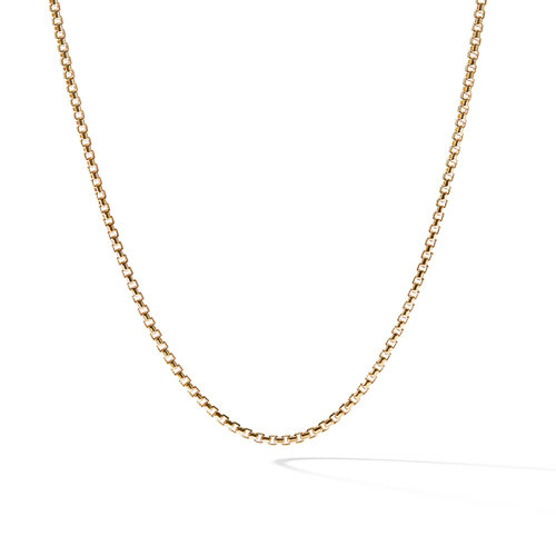 David Yurman Hallow Box Chain Necklace in 18K Yellow Gold, 36" 0