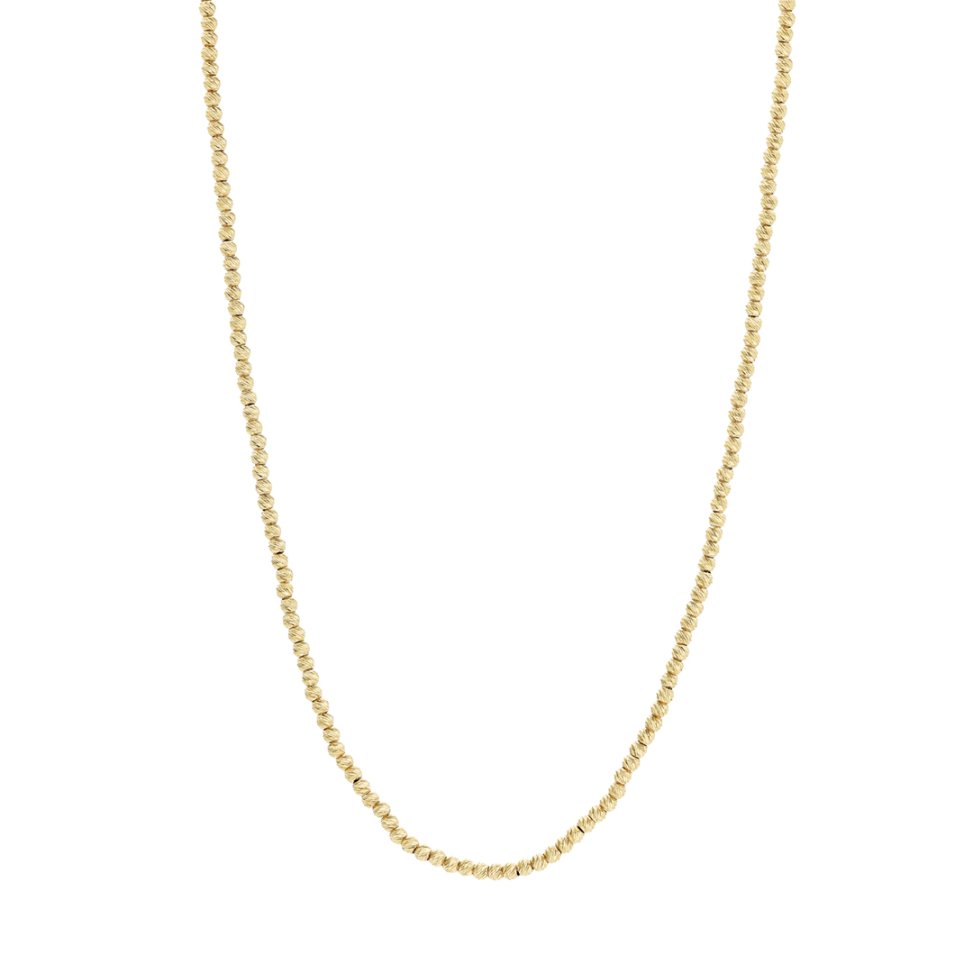 Yellow Gold Diamond Cut Sphere Chain Necklace 0