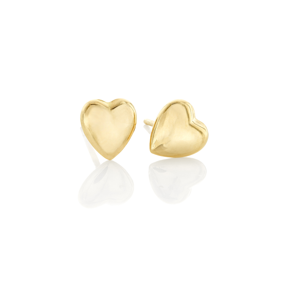 Polished Yellow Gold Heart Earrings
