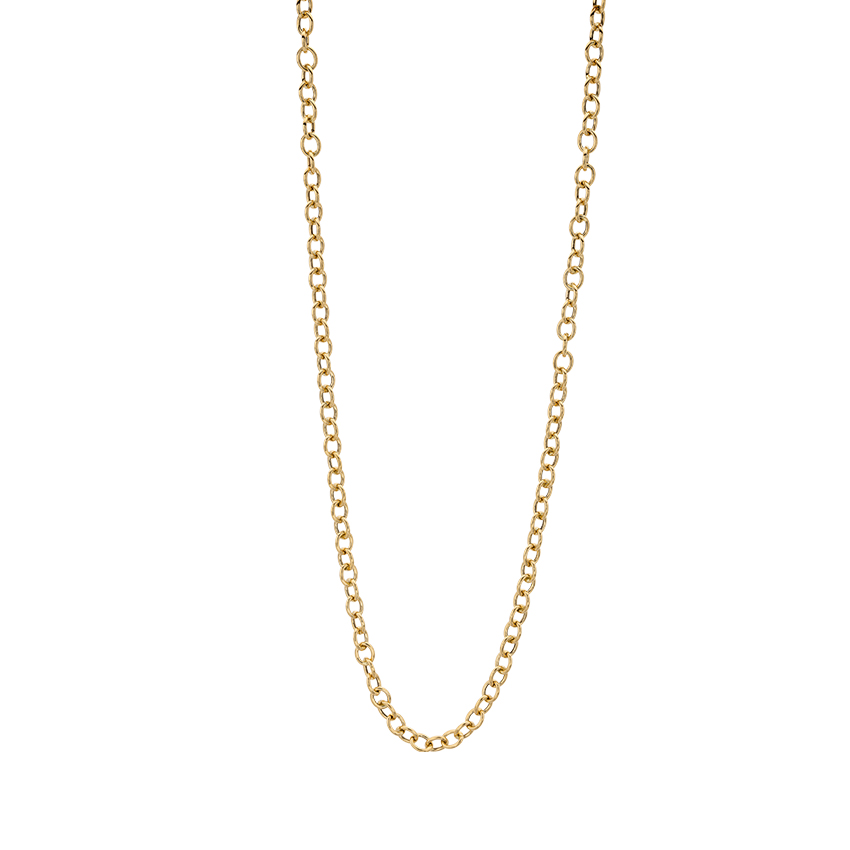 Yellow Gold 35.5 inch Oval Link Chain Necklace 0
