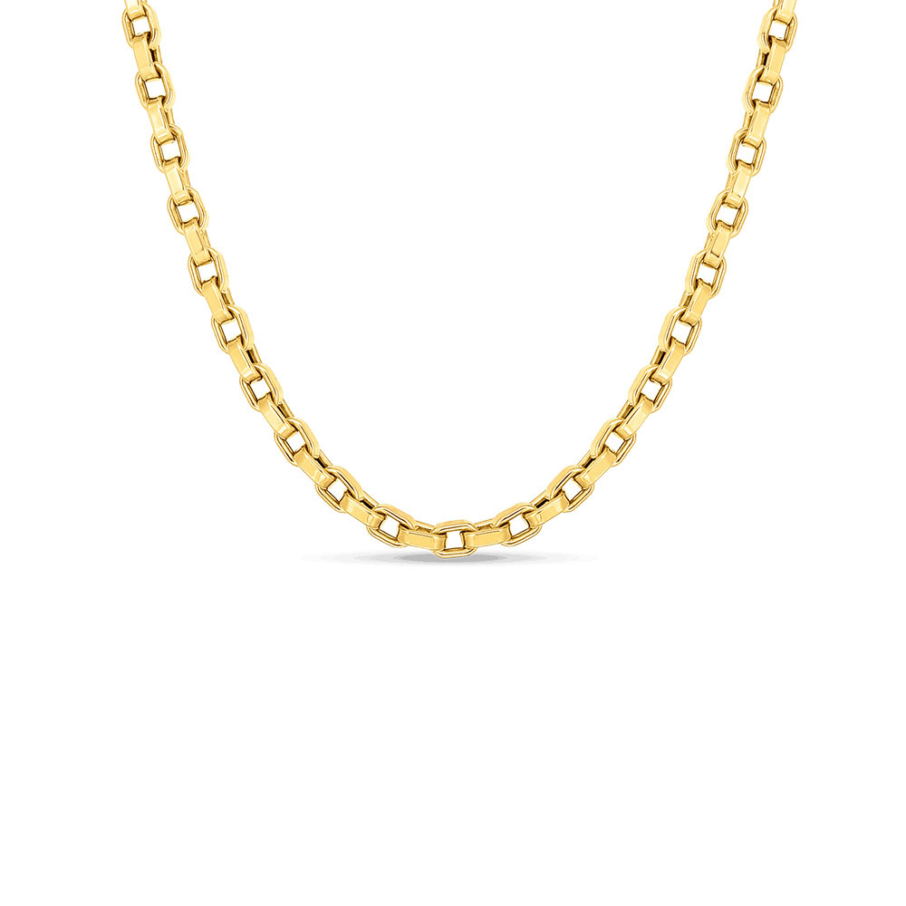 Roberto Coin 18K Polished Square Link Necklace 0