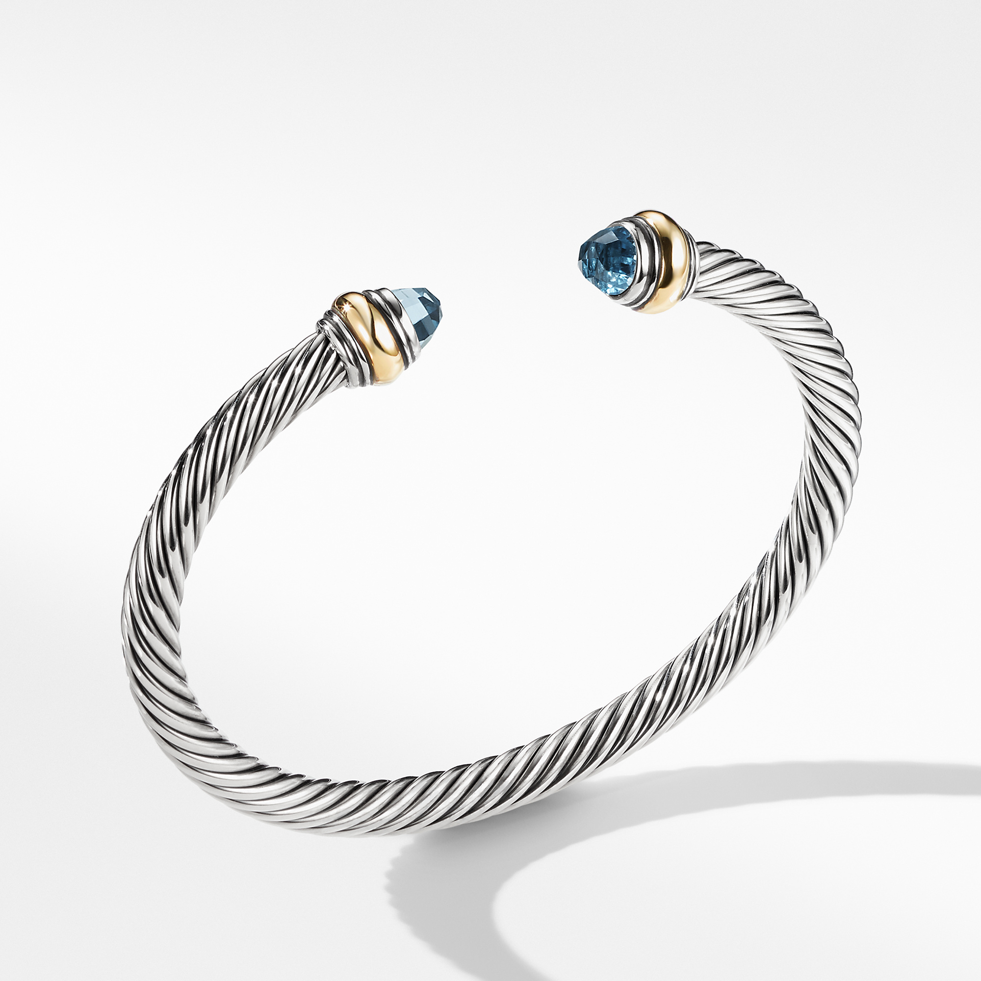 David Yurman Cable Classic Bracelet with Blue Topaz and Gold 0