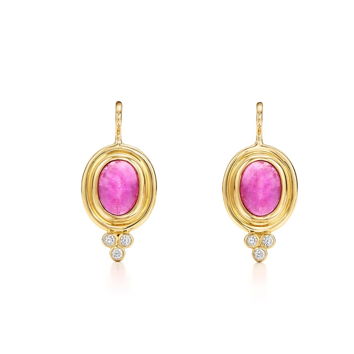 Temple St Clair 18K Pink Tourmaline Classic Temple Earrings