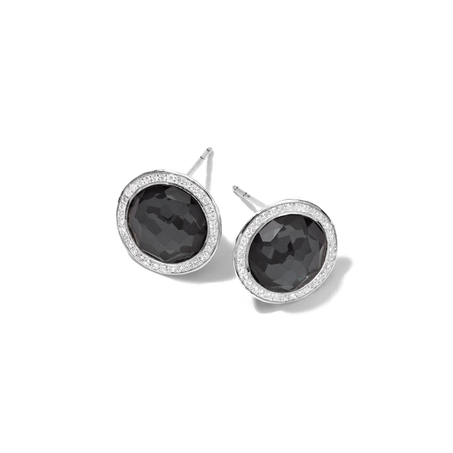 Ippolita Sterling Silver Hematite & Diamond Stud Earrings_2