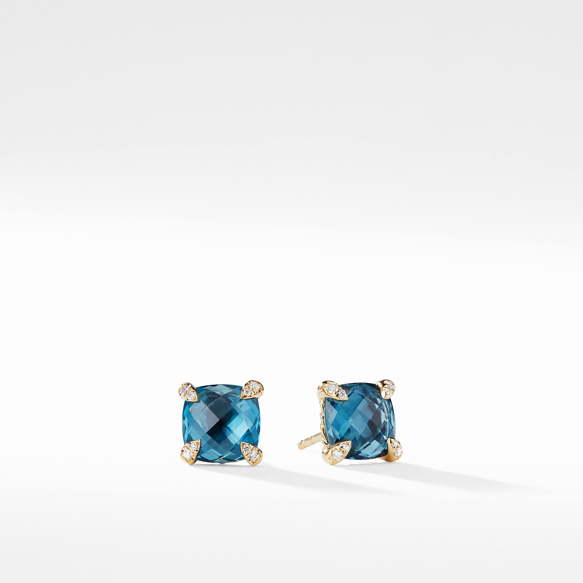 David Yurman Chatelaine Earrings with Hampton Blue Topaz in 18K Gold 0