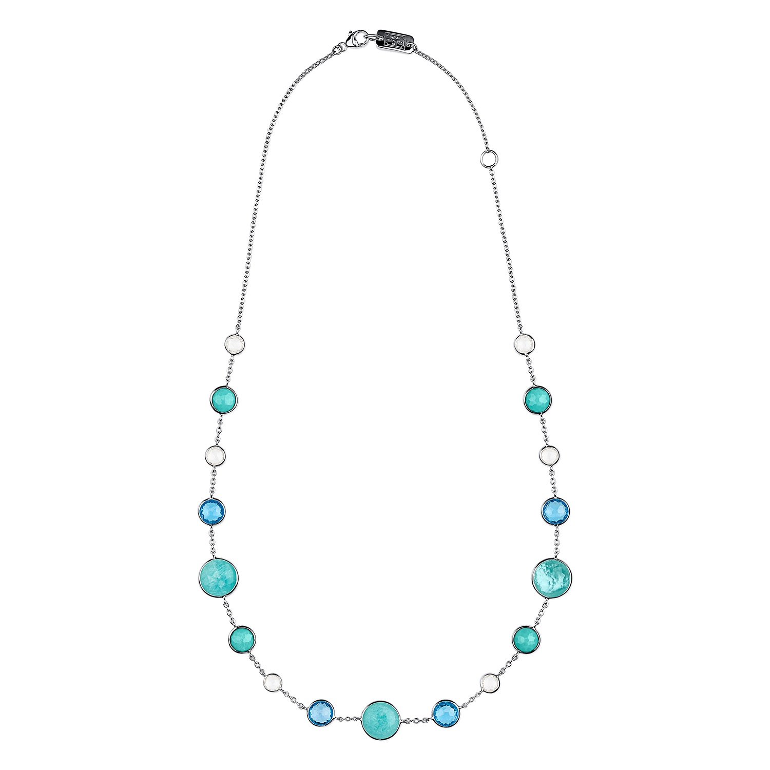 Ippolita Sterling Silver Lollipop Lollitini Waterfall Color Gemstone Station Necklace 0