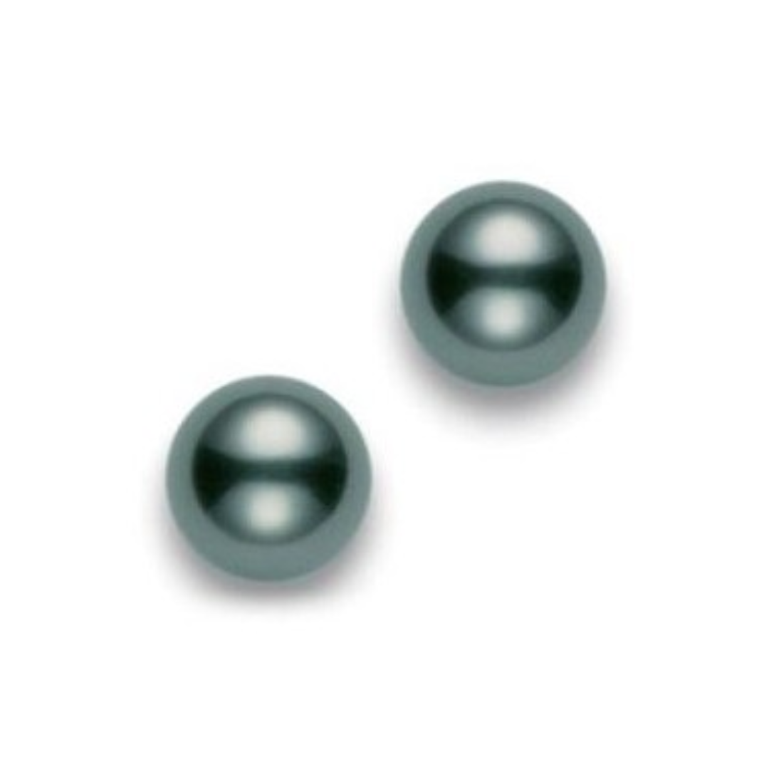 Mikimoto 9mm "A+" Black South Sea Pearl Stud Earrings 0