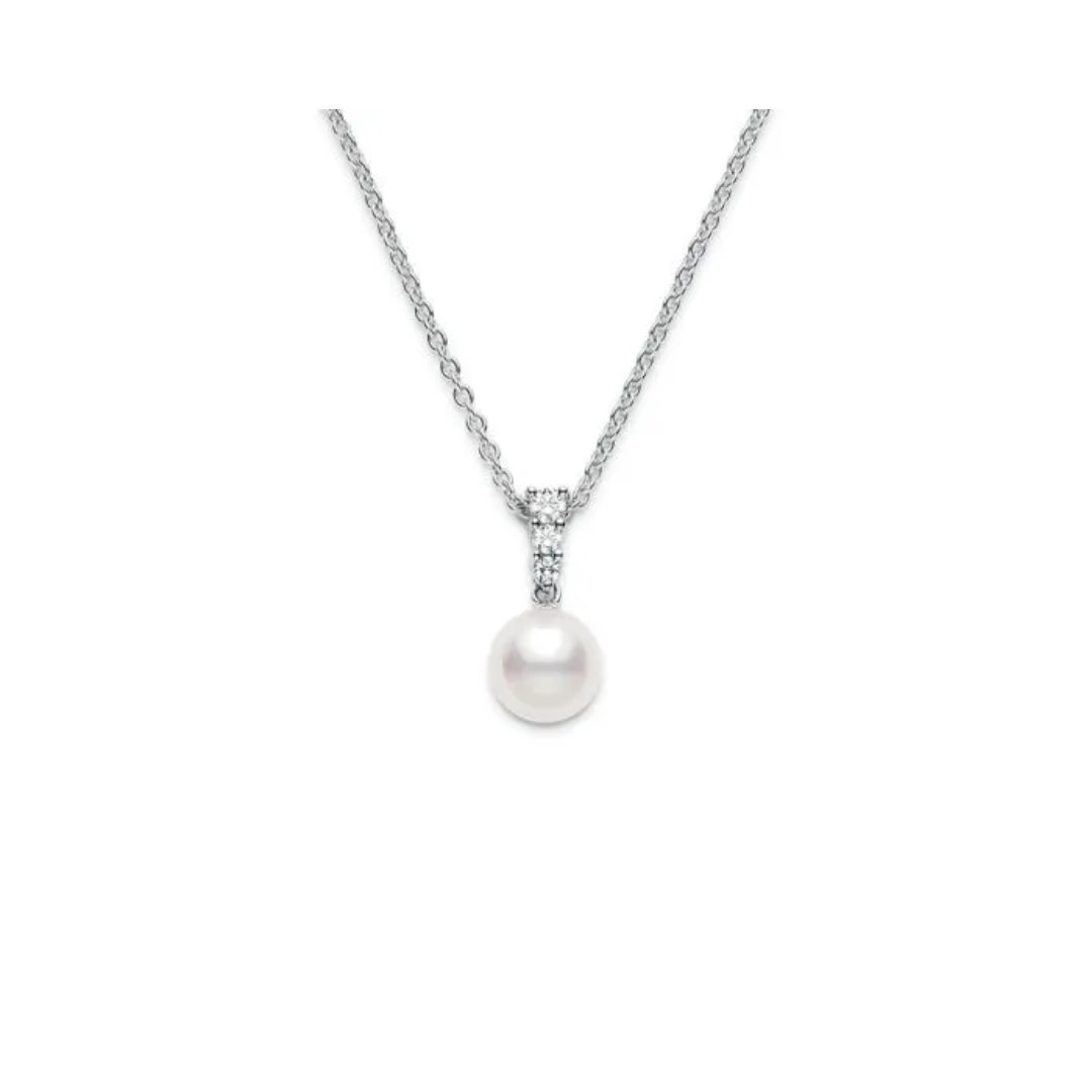 Mikimoto Morning Dew Figure 8 8mm "A+" Akoya Cultured Pearl Pendant Necklace 0