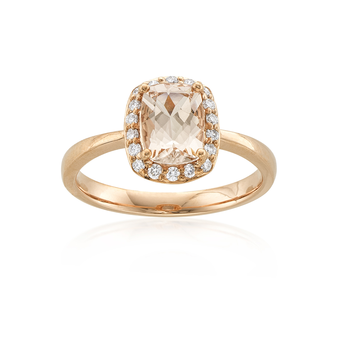 Morganite and Diamond Rose Gold Ring 1