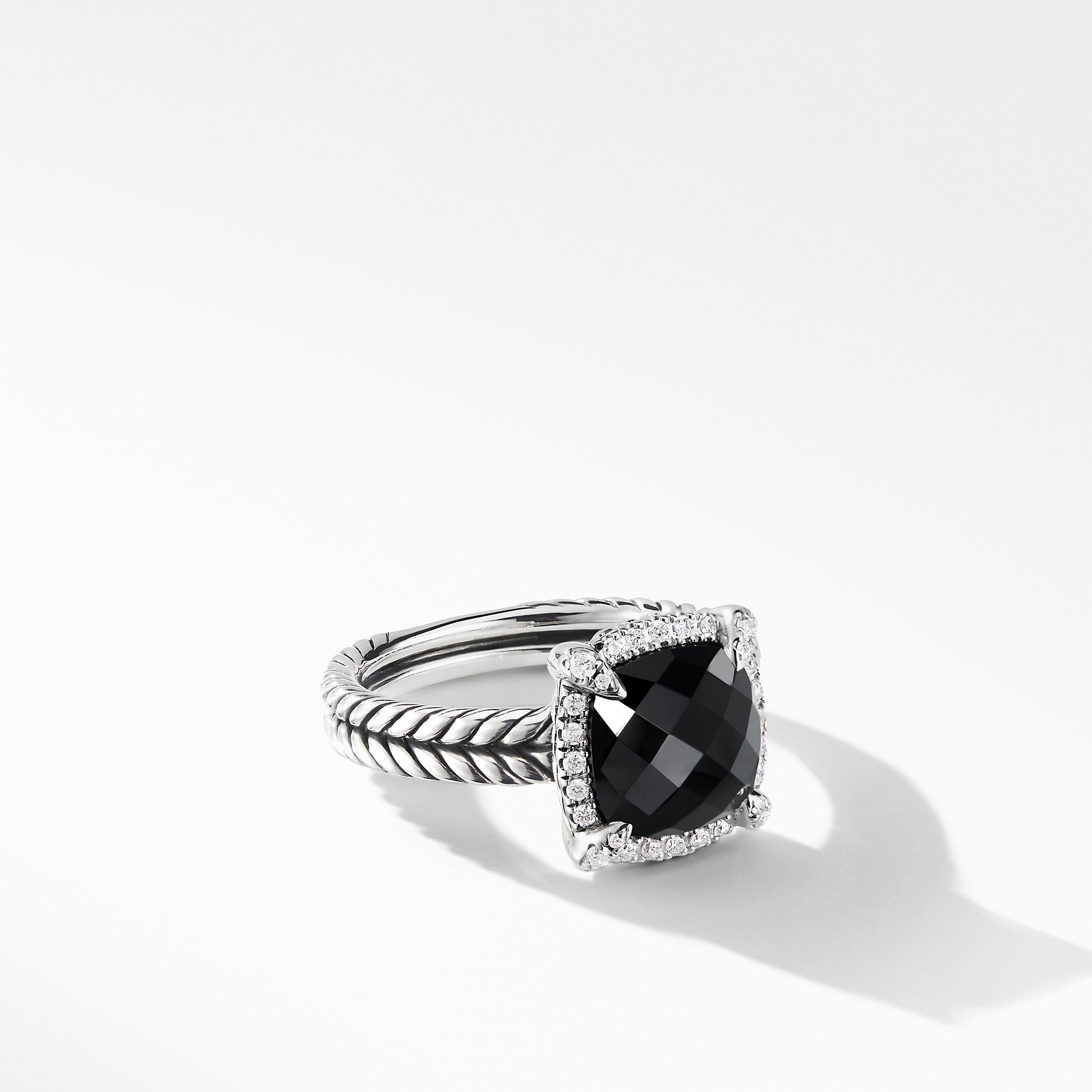 David Yurman Chatelaine Pave Bezel Ring with Black Onyx and Diamonds mm 0