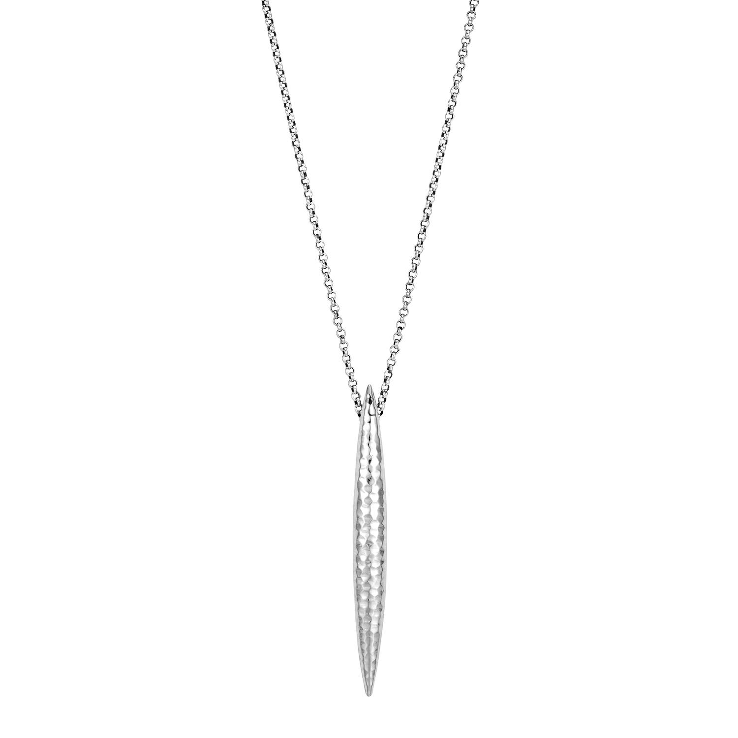 John Hardy Sterling Silver Hammered Spear Pendant Necklace 0
