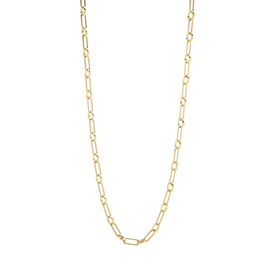 Long Paperclip and Oval Link Chain Necklace 0
