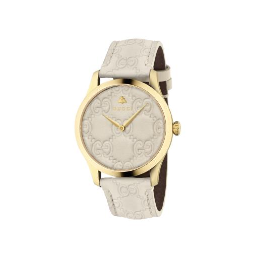  Gucci - G-Timeless Signature Watch on Leather Strap 0