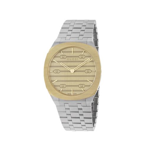Gucci 25H SS and YG plated watch, 38MM 0