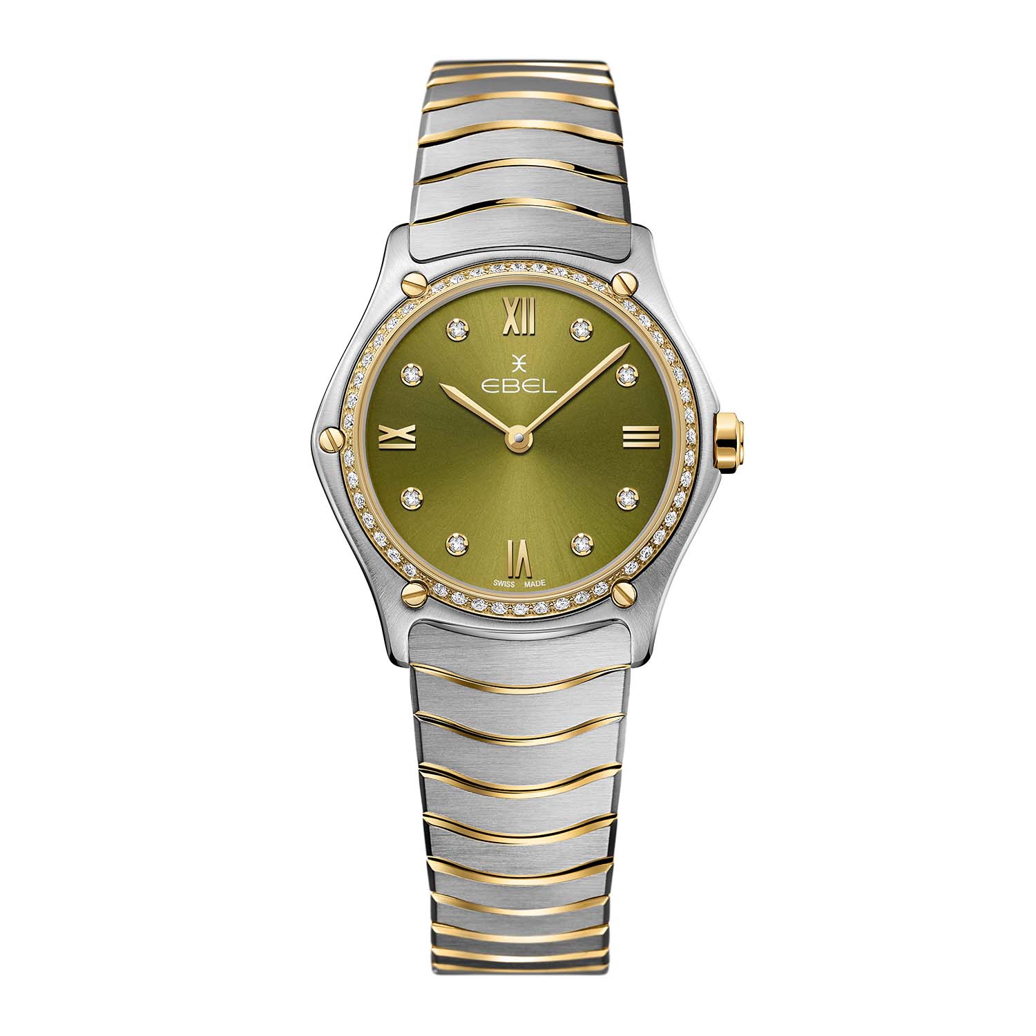 Ebel Sport Classic Ladies Watch with Green Dial and Diamond Case 0