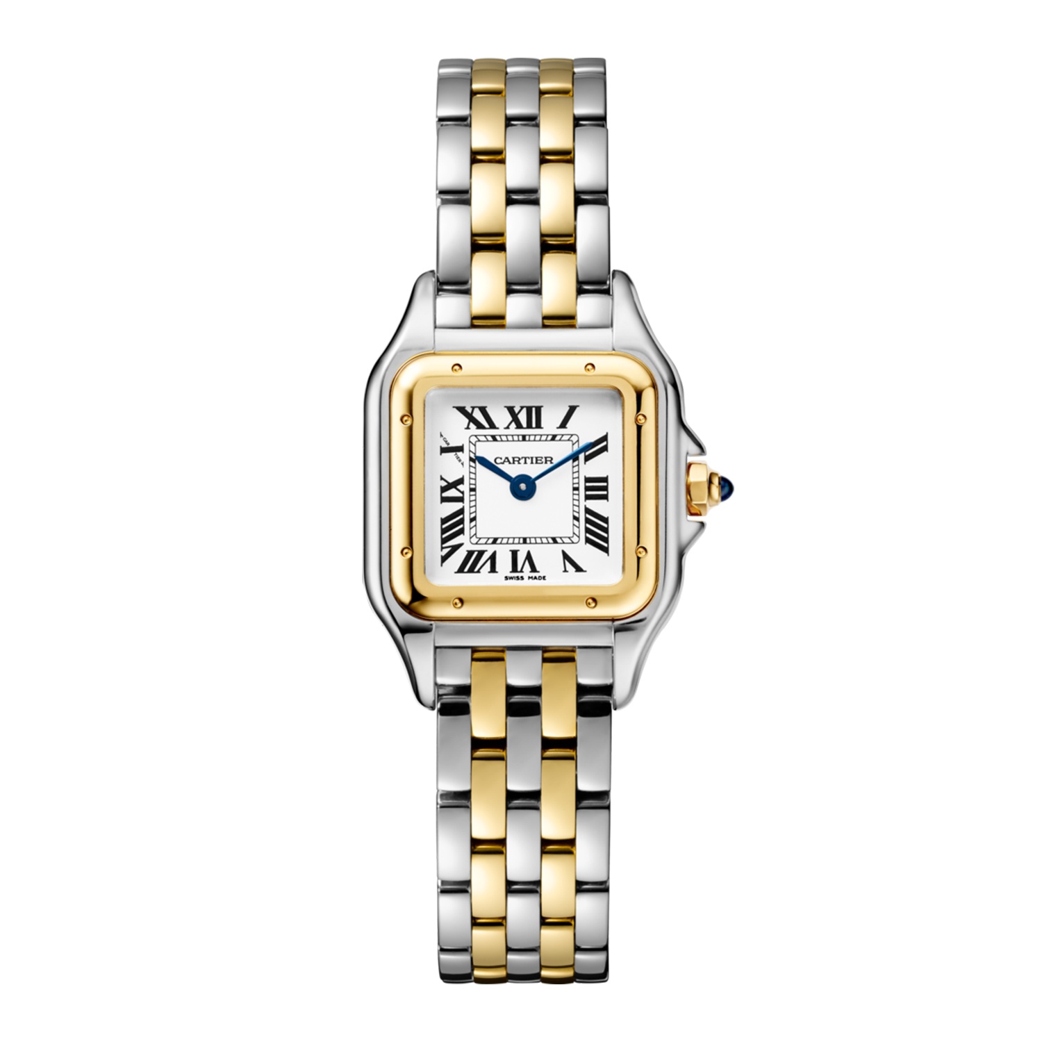 Panthere De Cartier Watch with Stainless Steel and Yellow Gold Bracelet Strap 0