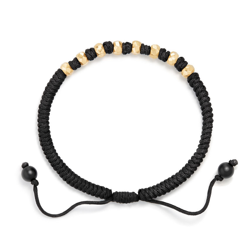 David Yurman Fortune Woven Bracelet in Black with Black Onyx in 18K Gold 1