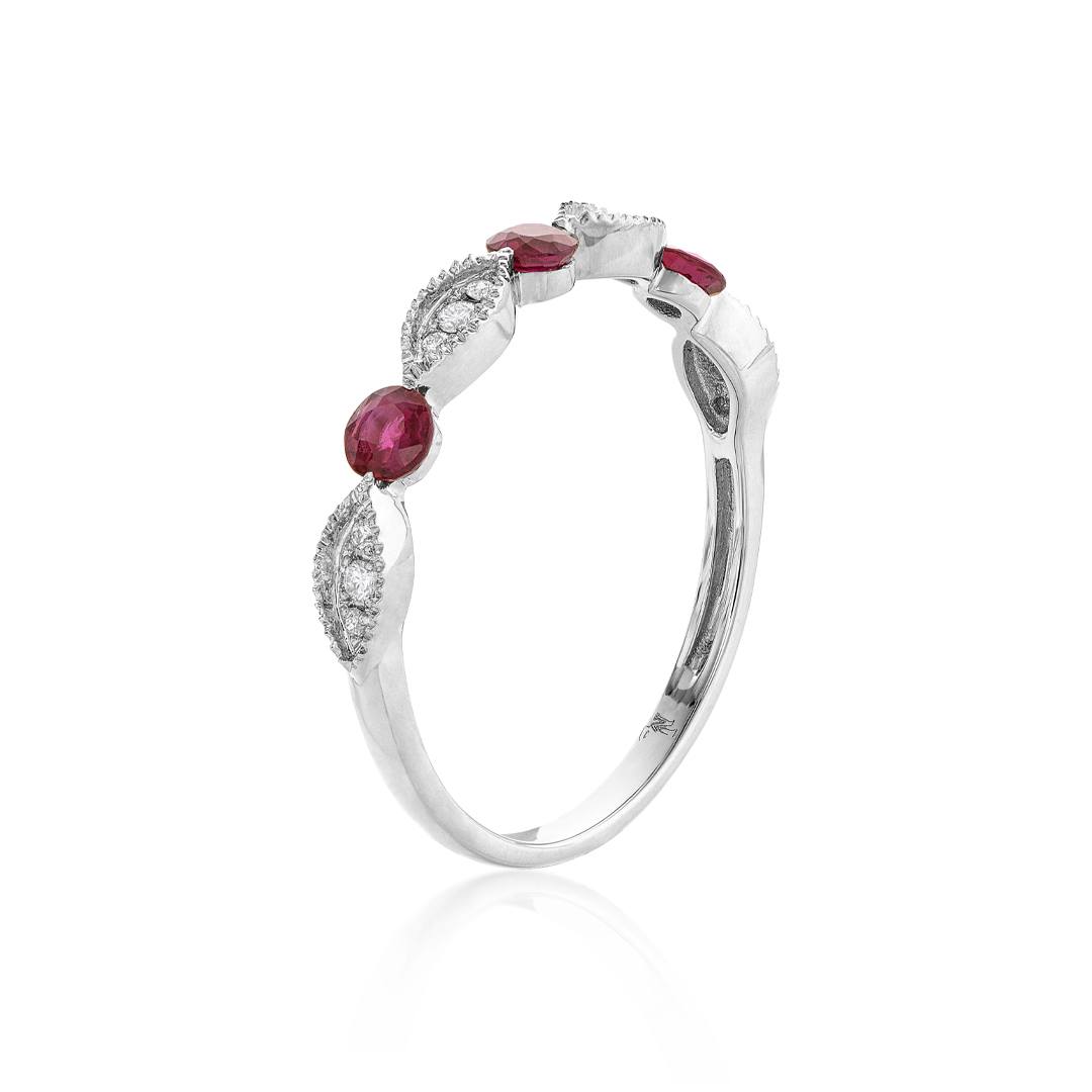 Ruby Band with Round Diamond Accents 1