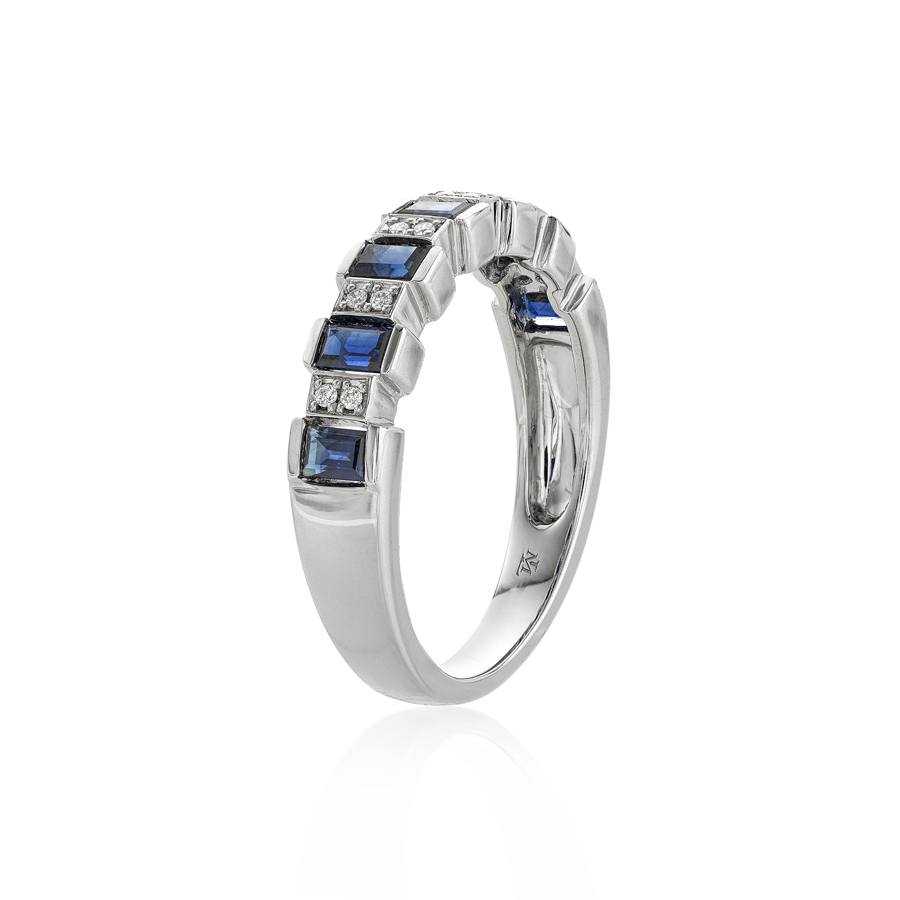 Channel Set Sapphire Ring with Diamonds 0