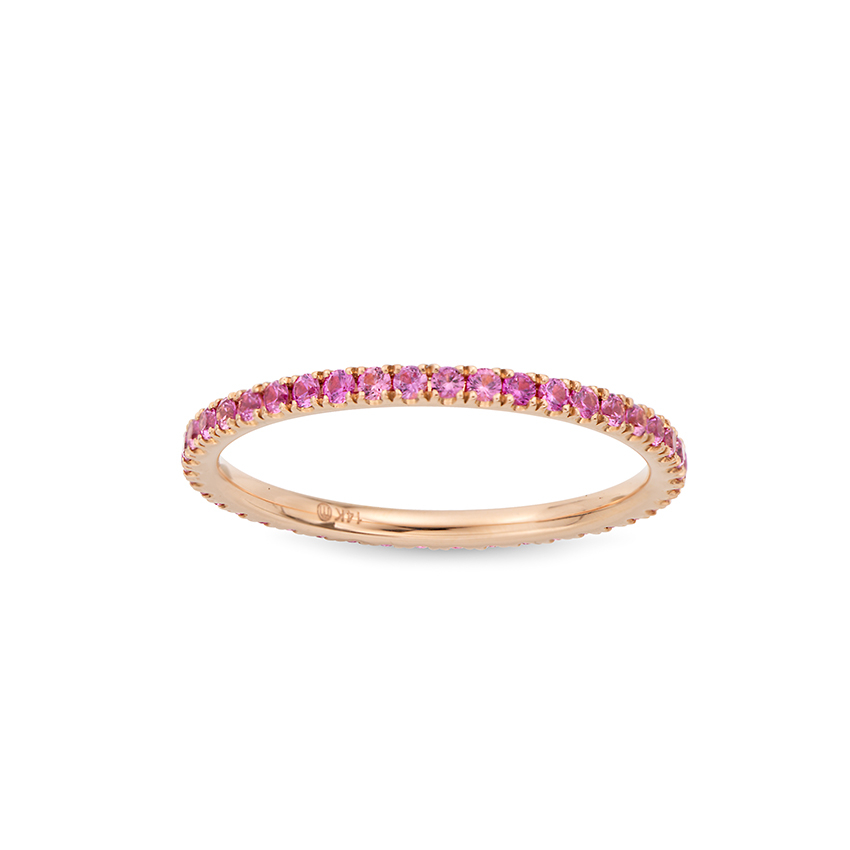 Rose Gold Pink Sapphire Eternity Band 0