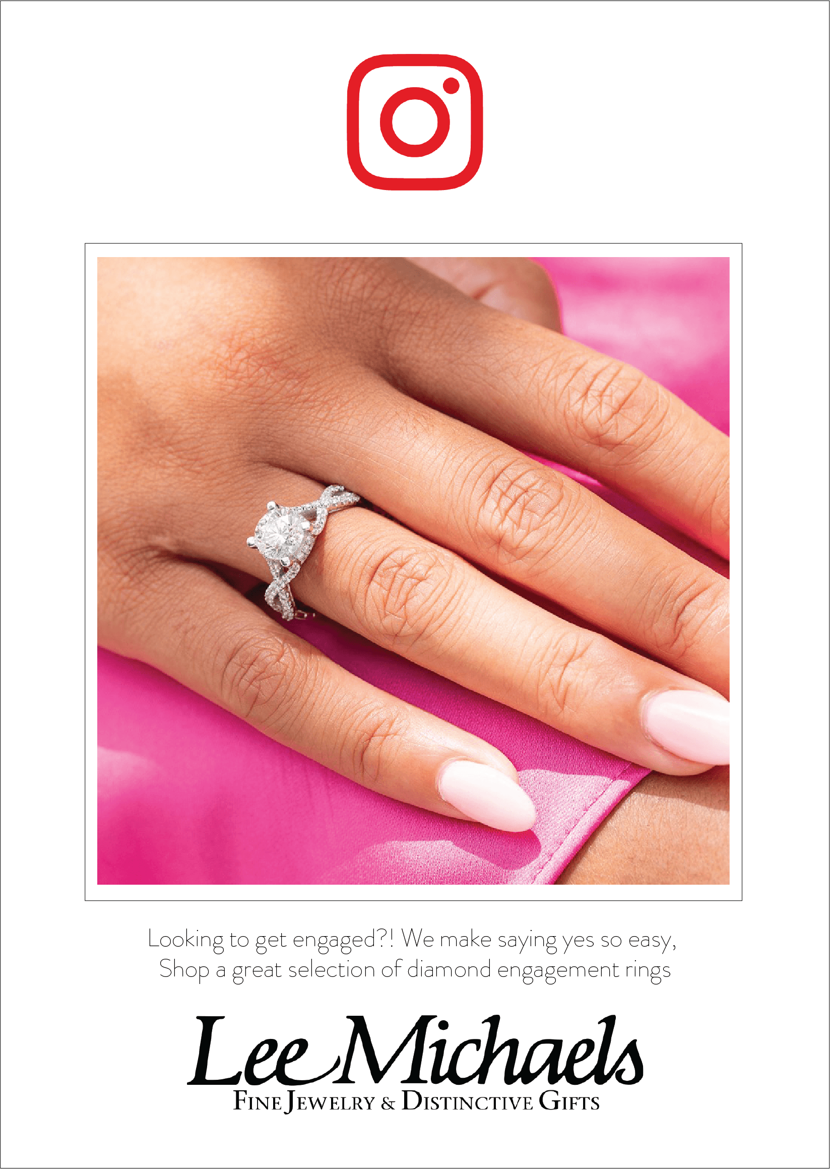 Engagement Ring with Bypass Shank