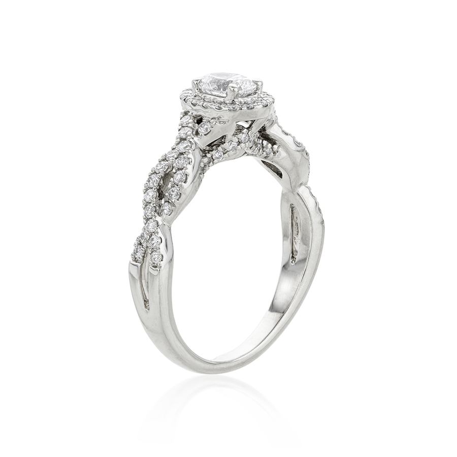 Twisted Oval Cut Diamond Engagement Ring 1