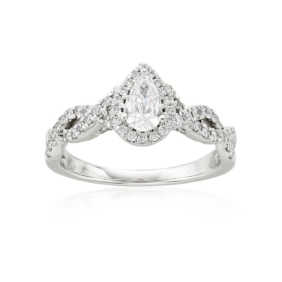 Twisted Pear Cut Diamond Engagement Ring 0